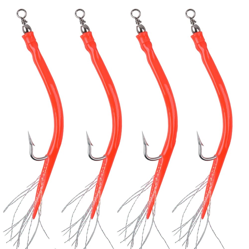 Рыболовные крючки Shaddock Fishing, 4 шт, красный, 7/0