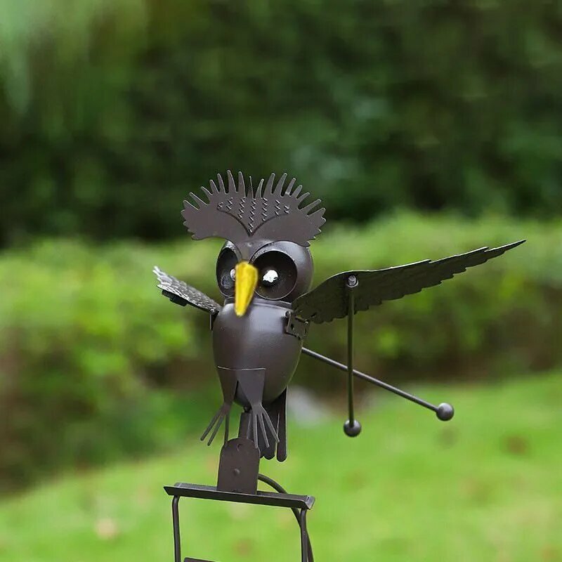Фигурка садовая "Сова", металл, 128 см, ветроустойчивая, черная