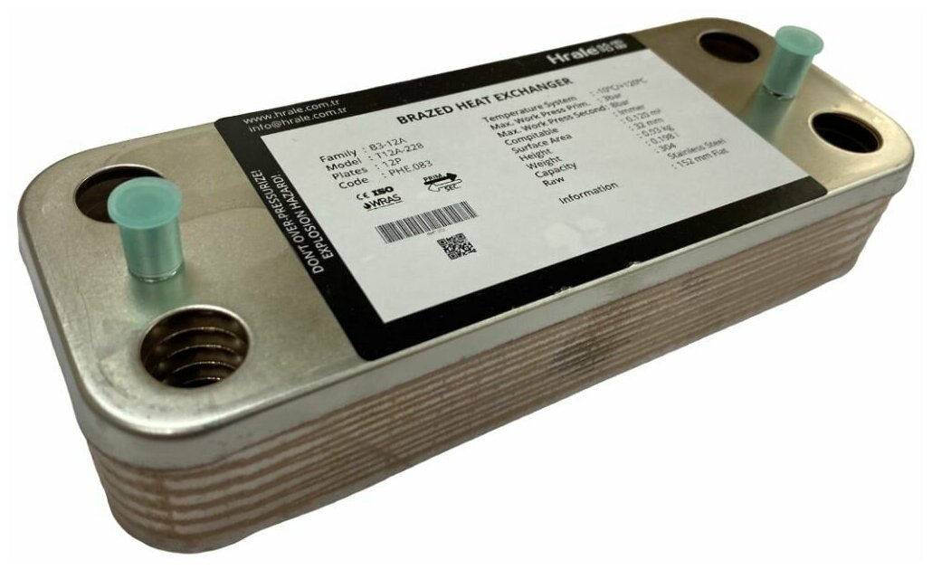 фото Теплообменник ГВС 12 пластин Hrale для котлов Immergas Иммергаз 152мм арт. 3.021692; 1031610; 1.031610