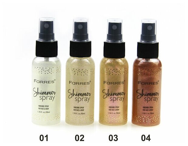 FARRES Хайлайтер-спрей для лица и тела SHIMMER SPRAY 9008 тон 03