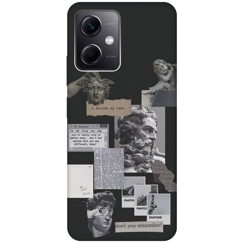 Матовый чехол Antic Stickers для Xiaomi Redmi Note 12 / Сяоми Редми Ноут 12 с 3D эффектом черный матовый чехол antic stickers для xiaomi redmi 12 сяоми редми 12 с 3d эффектом черный