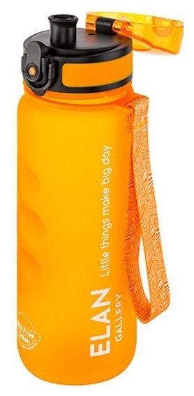 Бутылка для воды Elan Gallery Style Matte, с углублениями для пальцев, оранжевая, 500 мл