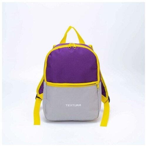 Рюкзак детский, отдел на молнии, цвет фиолетовый/серый