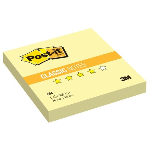 фото Post-it Блок-кубик Classic, 76х76 мм, 100 штук (654) канареечно-желтый