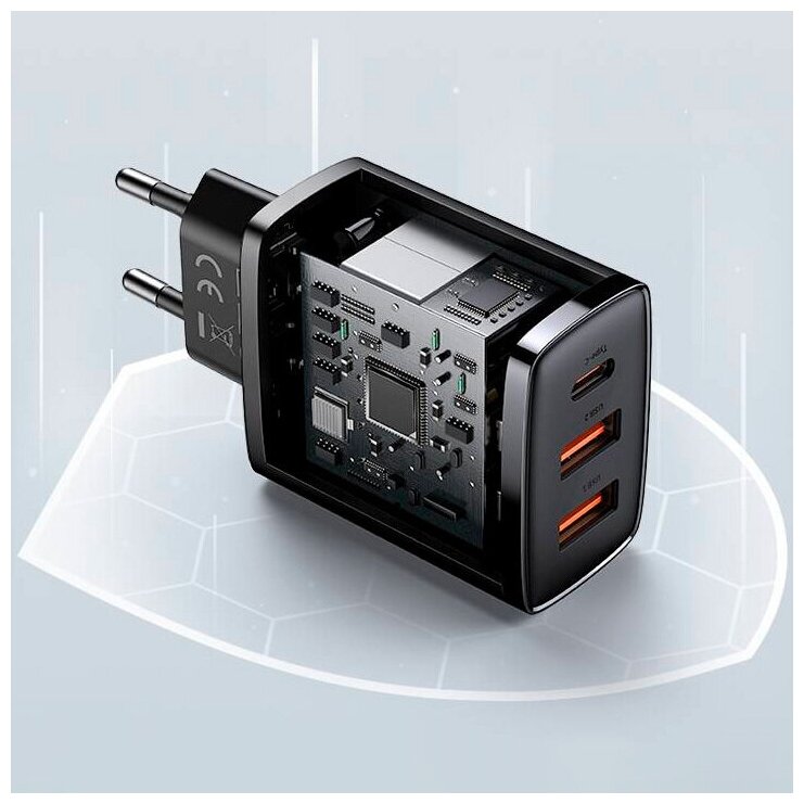 Сетевое зарядное устройство Baseus Compact max 30W 2U+C (CCXJ-E01) черное