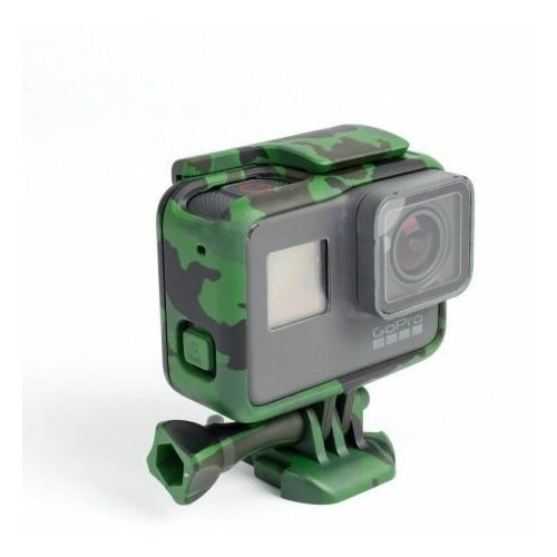Камуфляжная рамка для GoPro HERO 5/6/7 Black/Silver/White, зелёная