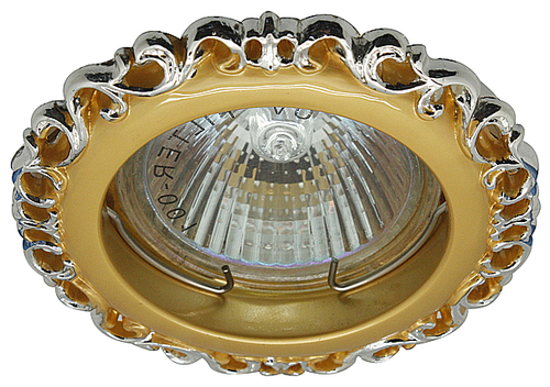 Светильник De Fran FT 1118 CHG, хром + золото, GU5.3, 50 Вт, цвет арматуры: серебристый, цвет плафона: золотой
