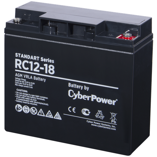 Аккумуляторная батарея CyberPower 12V18Ah (RC 12-18) аккумуляторная батарея cyberpower battery rc 12 18