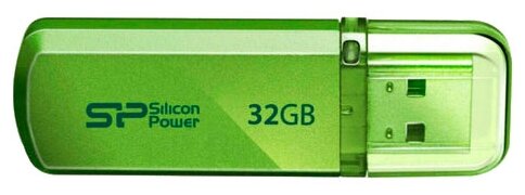 Флеш Диск Silicon Power 32Gb Helios 101 SP032GBUF2101V1N USB2.0 зеленый