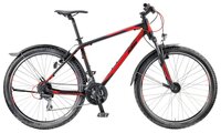 Горный (MTB) велосипед KTM Chicago 27.24 Street (2018) black matt/red 19" (требует финальной сборки)