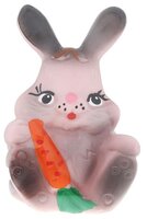 Игрушка для ванной Кудесники Зайчик с морковкой (СИ-38) серый