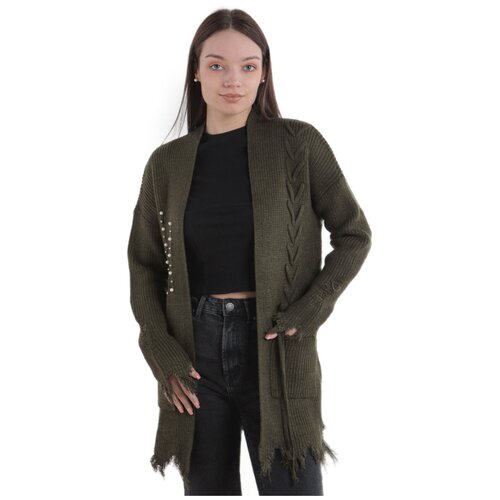 Кардиган, размер 46-48, зеленый