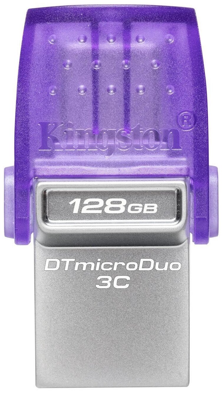 Флеш Диск Kingston 128Gb DataTraveler microDuo 3C DTDUO3CG3/128GB USB3.0 фиолетовый