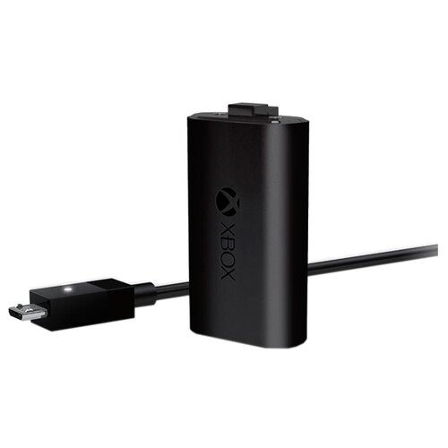 Microsoft Аккумулятор с кабелем зарядки microUSB для геймпада Xbox One, черная