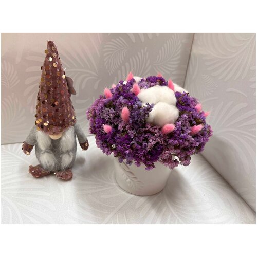 Композиция из искусственных цветов Каланхоэ белое в кашпо 23см от ФитоПарк