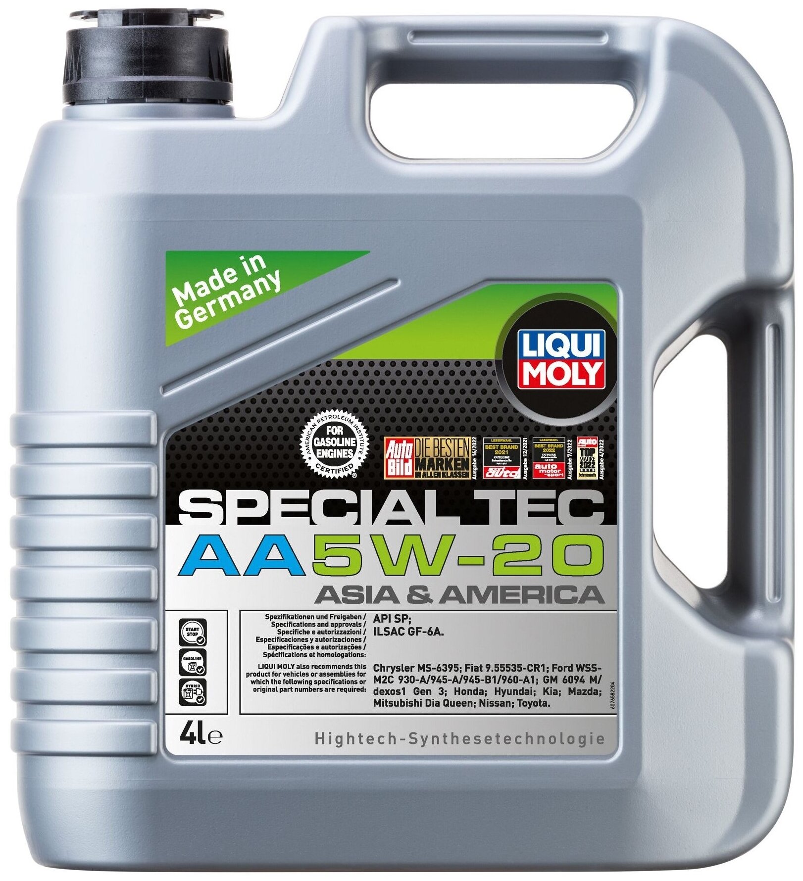 HC-синтетическое моторное масло LIQUI MOLY Special Tec AA 5W-20, 4 л, 3.778 кг, 1 шт