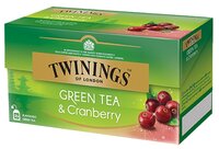 Чай зеленый Twinings Green tea & Cranberry в пакетика, 25 шт.