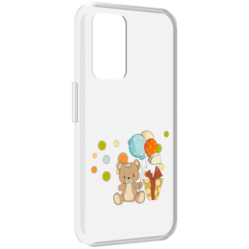Чехол MyPads медвеженок с подарком для Realme GT Neo3T задняя-панель-накладка-бампер