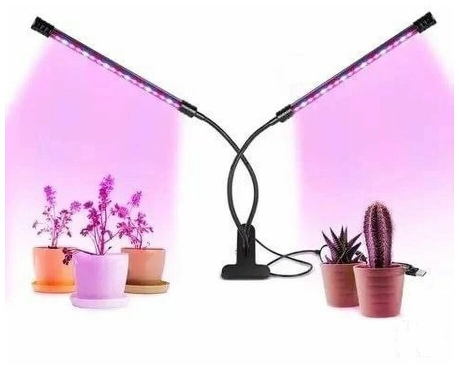 Фитолампа для растений 3 режима свечения / 2 светодиодных светильника для растений / фитосветильник на прищепке / фито лампа для рассады - фотография № 13