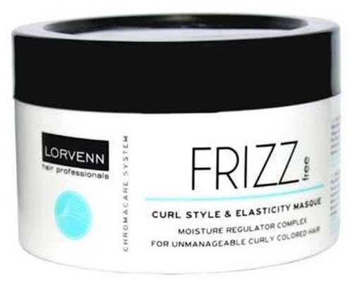LORVENN Frizz Free Curl & Elasticity Masque Маска интенсивного увлажнения для непослушных, вьющихся и окрашенных волос, 500 мл