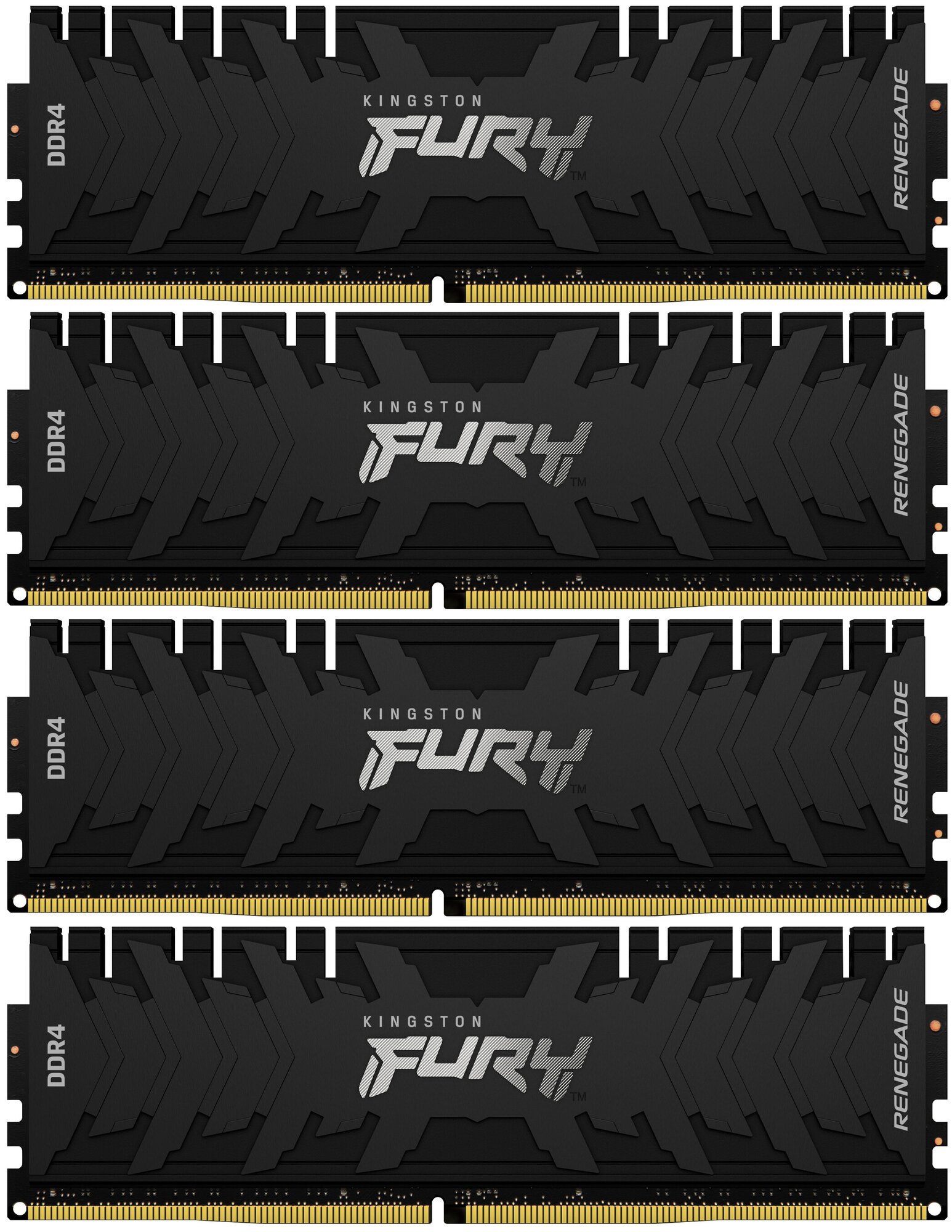 Память оперативная Kingston 64GB 2666MHz DDR4 CL13 DIMM (Kit of 4) 1Gx8 FURY Renegade Black (KF426C13RB1K4/64)