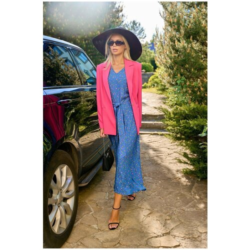 фото Платье а силуэта принт 1223051 сине-розовое ovvio