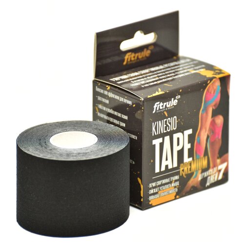 фото Кинезио тейп fitrule tape premium 5 cм х 5 м (черный)