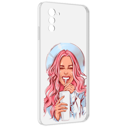Чехол MyPads веселая-девушка-модель женский для UleFone Note 12 / Note 12P задняя-панель-накладка-бампер