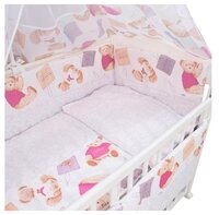 Крошкин дом комплект в кроватку Лапушка Тэдди (7 предметов) снег-розовый