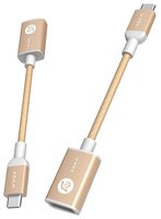 Переходник Adam Elements Casa F13 (USB Type-C - USB) 0.13 м золотой