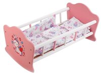 Карапуз Кроватка для куклы Милый пони (RB-P-W) розовый/белый