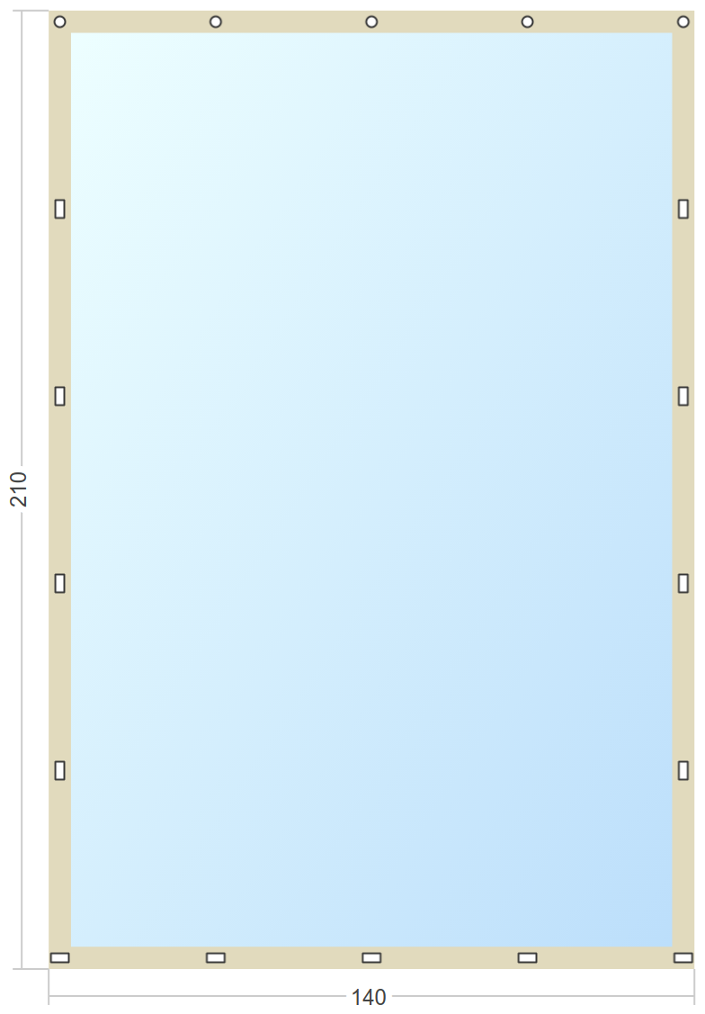 Мягкое окно Софтокна 140х210 см съемное, Скоба-ремешок, Прозрачная пленка 0,7мм, Бежевая окантовка, Комплект для установки - фотография № 2