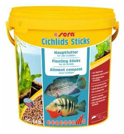 Сухой корм для рыб Sera Cichlids Sticks Nature, 10 л, 2 кг - фотография № 7