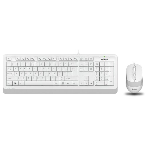 Клавиатура и мышь A4Tech F1010 WHITE бело-серая USB 381800₽