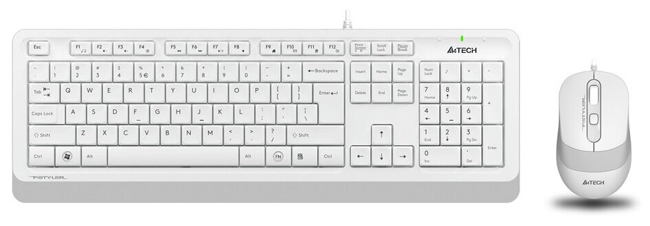 Клавиатура + мышь A4Tech Fstyler F1010 клав: белый/серый мышь: белый/серый USB Multimedia