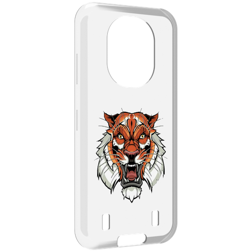 Чехол MyPads оранжевый седой тигр для Oukitel WP16 задняя-панель-накладка-бампер чехол mypads оранжевый седой тигр для doogee v30 задняя панель накладка бампер