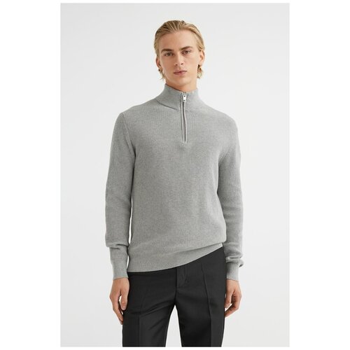 фото Свитер облегающего кроя - светло-серый - xl h&m