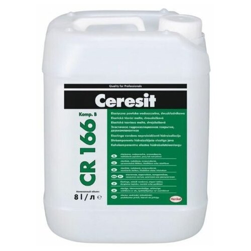 Состав гидроизоляционный двухкомпонентный Ceresit CR 166 компонент Б эластификатор 8 л гидроизоляция ceresit cr 166 цементная 2к 24 кг 8 кг