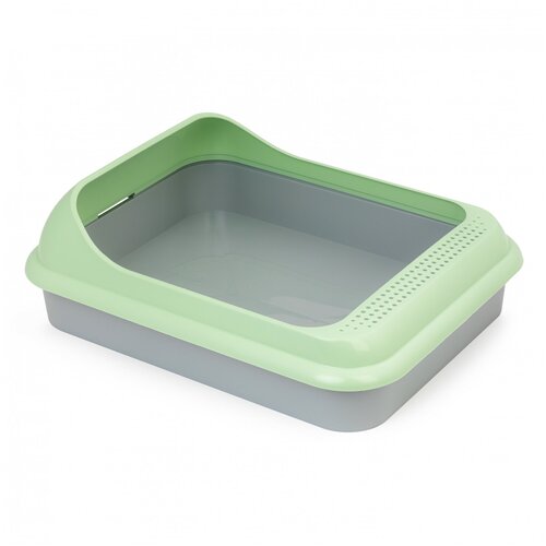 Туалет-лоток для кошек ZOO PLAST Барсик М6931 45.5х35.5х16 см зеленый/серый 45.5 см 16 см