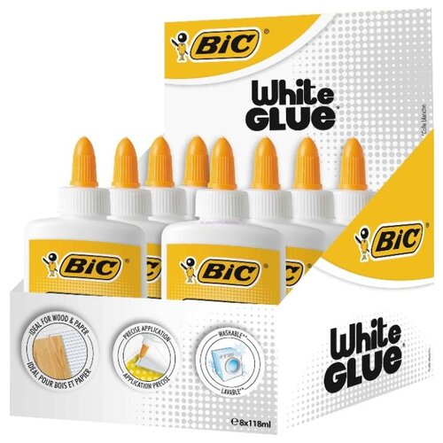 фото Bic клей white glue 118мл х 8 шт.