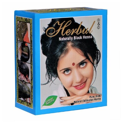 Хна для волос Натуральный чёрный Хербул (Naatural Black Herbul), 60 грамм