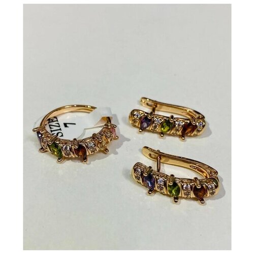 Комплект серьги и кольцо Ledy Gold type 14