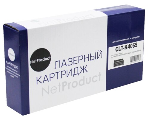 Тонер-картридж NetProduct (N-CLT-K406S) для Samsung CLP-360/365/368/CLX-3300/3305, Bk,1,5K