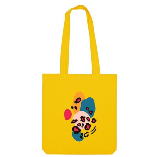Сумка шоппер Us Basic, желтый детская футболка яркая абстракция с леопардовыми пятнами 164 темно розовый