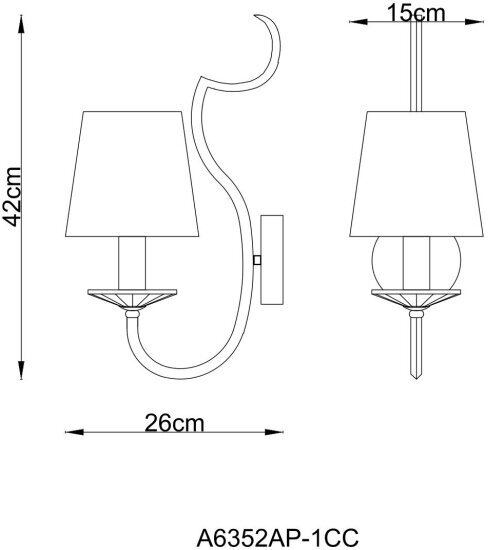 Настенный светильник Arte Lamp Andrea A6352AP-1CC, E14, 60 Вт - фотография № 2