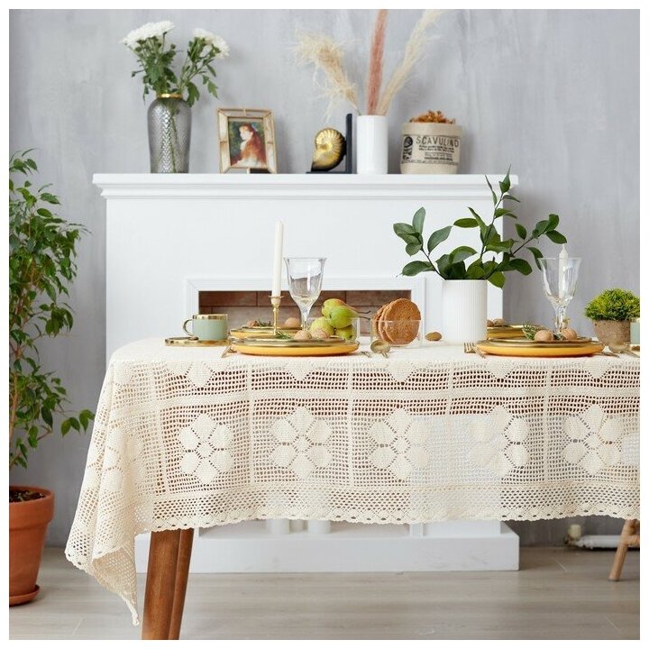 фото Этель Скатерть Этель "Ажур" 85х85 см, 100% п/э
