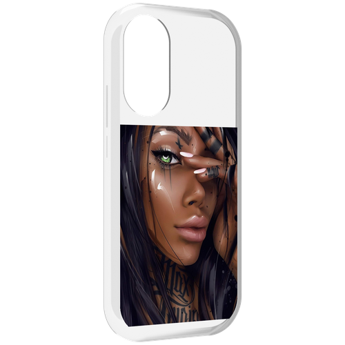 Чехол MyPads девушка-с-зелеными-глазами-яркими для Honor X7 задняя-панель-накладка-бампер