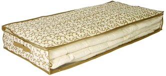 HAUSMANN Кофр для хранения одеял AA302 100х50х15 см бежевый с вензелями