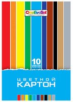 Цветной картон Creative Set Hatber, A4, 10 л., 10 цв.