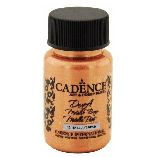 Акриловая краска Cadence Dora Metallic Paint. Brilliant Gold-121